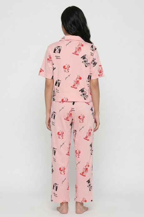Zivame Mickey & Friends Knit Cotton Loungewear Set - Gossamer Pink — image 4